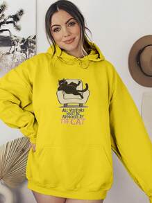 Bad Moody Cat Sweatshirt Kitten Meme Cute  1994 Flow Fx - 黃色 - 查看 4