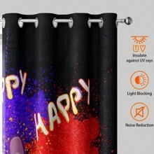 Kawaii Axolotl Curtains For Bedroom,Cartoon Happy Axolotl Black Curtains 2 Panels Room Decor For Adults,Colorful Ink Curtains Cute Room Decor. - 彩色 - 查看 3