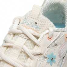 Skechers 女士花卉熊猫印花运动鞋，厚底复古休闲鞋，建议订购小半码，896188-OFPK - 米白色粉紅色 - 查看 5