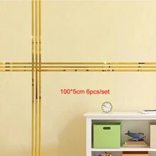 مجموعة من 6 شرائط أكريليك طويلة مزينة بالزخارف السوداء والذهبية والفضية، خطوط زخرفية بسيطة، متوفرة بألوان متعددة، ملصقات حائط إبداعية. لا تبهت، سهلة الصيانة، تفتح مشاهد أكثر وتكسر قيود المساحة. الجانب الخلفي لاصق ذاتي والجانب الأمامي به غشاء واقي لحماية أفضل، مما يجعل جودة المنتج أكثر ضمانًا، ملصقات، ملصقات حائط، ملصقات فينيل لديكورات المنزل، عناصر ديكور الربيع تنعش منزلك، ملصقات ديكور رامة هدايا عيد الميلاد والتخرج