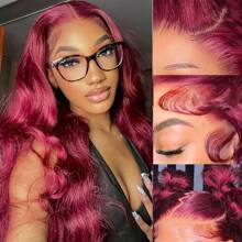 Ginger Orange Lace Front Wigs Human Hair Pre Plucked Body Wave 13x4 Transparent HD Lace Frontal Wigs For Women Human Hair Glueless Colored Wigs 350# Brazilian Remy Human Hair Wig