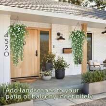 1 pieza Flores colgantes Plantas colgantes falsas Planta colgante artificial negra Follaje artificial resistente a los rayos UV Enredaderas colgantes falsas para decoración de interiores, exteriores, bodas, Halloween, fiestas de otoño, paredes, habitaciones, puertas - Multicolor - Ver 5