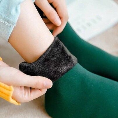 5pairs Winter Thick Thermal Lined Slipper Socks, Warm Anti-Slip Thermal Crew Socks For Men And Women