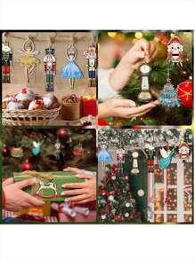 12/24/36pcs Christmas Nutcracker Ornaments, Wooden Hanging Nutcracker Decor, Mini Nutcracker Figurines For Traditional Holiday, Christmas Tree Ornaments, Suitable For Home, Holiday Party; These Christmas Tree Nutcracker Ornaments Can Be Widely Hung In Many Different Occasions, Such As Bedroom, Living Room, Office, School, Christmas Tree, Bags, Etc.