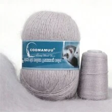 50+20g Long Plush Angola Cashmere Yarn Soft Anti-Pilling Wool Crochet Yarns Fine Crochet Knitting Yarn 1 Skein 340 M 70g Diy Knit - Multicolor - View 24