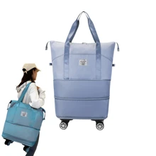 Shang's Maleta Con Ruedas Removibles Bolsa Para Viaje o gym bolsa expandible - Azul - Ver 1