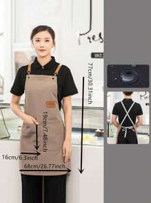 1pc Waterproof Apron, Catering Milk Tea Shop Apron, Barista Apron, Multi-Purpose Cleaning Anti-Fouling Apron, Chef Apron, Suitable For Home Cleaning, Kitchen, Restaurant