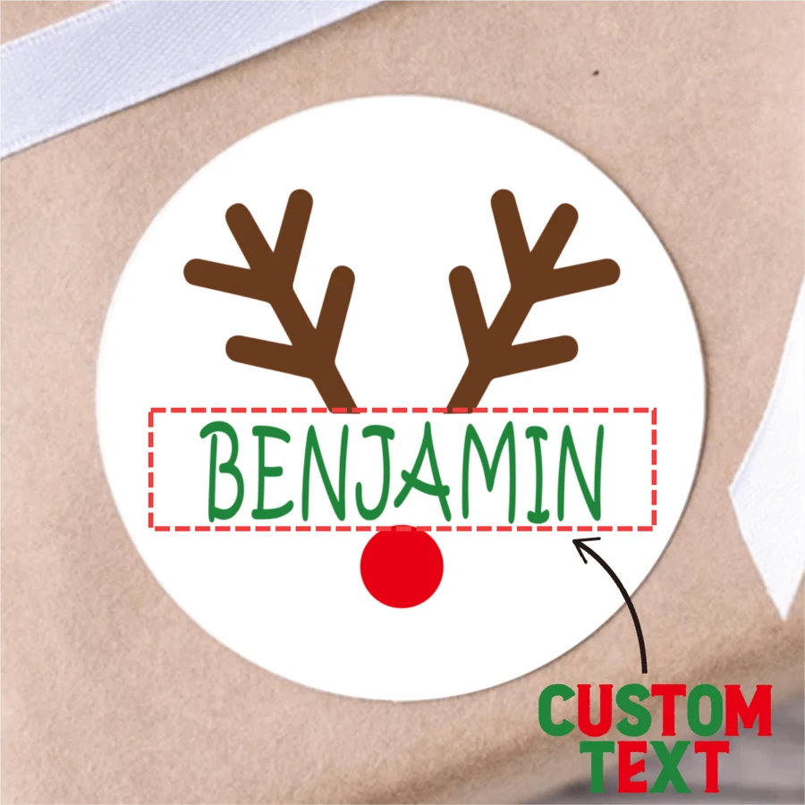 1.57Inch 100PCS Custom Christmas Stickers Merry Christmas Gift Tags Stickers Sheet Holiday Custom Name Stickers Christmas Sticky Gift Tags Labels Stickers Christmas Name Labels Kids Custom Stickers Merry Christmas Stickers Personalized Labels Adhesive Xmas Decorative Envelope Seals Stickers For Cards Gift Boxes - Multicolor - View 1