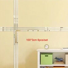 مجموعة من 6 شرائط أكريليك طويلة مزينة بالزخارف السوداء والذهبية والفضية، خطوط زخرفية بسيطة، متوفرة بألوان متعددة، ملصقات حائط إبداعية. لا تبهت، سهلة الصيانة، تفتح مشاهد أكثر وتكسر قيود المساحة. الجانب الخلفي لاصق ذاتي والجانب الأمامي به غشاء واقي لحماية أفضل، مما يجعل جودة المنتج أكثر ضمانًا، ملصقات، ملصقات حائط، ملصقات فينيل لديكورات المنزل، عناصر ديكور الربيع تنعش منزلك، ملصقات ديكور رامة هدايا عيد الميلاد والتخرج