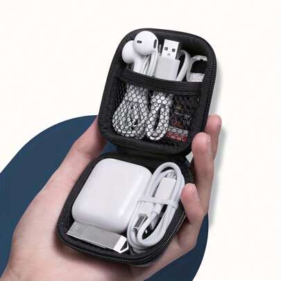 1 ADET Lüks Saklama Kutusu, Kulaklık Kılıfı Sert Kulaklık Çantası Earpods Kulak Pedleri Kablosuz Kulaklık Aksesuarları Güç Bankası Seyahat Taşınabilir Şarj Cihazı Şarj Cihazı Kılıfı Okul Kolej Kulaklık Kılıfı Kablo Çantası Elektronik Çanta Kablo Düzenleyici Güç Bankası Şarj Cihazı