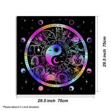 1pc 12 Constellations Tarot Card Tablecloth Altar Cloth Sun Moon Starry Sky Tarot Tablecloth For Spread Tarot Reading Cover Decor Tablecloth Decor Witchy Decor Tarot Mat