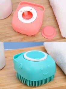 1pc Cat/Dog Lover Gift And Dog/Cat Mom Love Pet Grooming Tool, Multi-Functional Silicone Scrubber For Bathing, Massage, Gentle On Skin