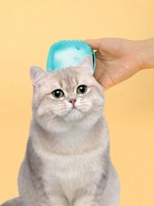 1pc Cat/Dog Lover Gift And Dog/Cat Mom Love Pet Grooming Tool, Multi-Functional Silicone Scrubber For Bathing, Massage, Gentle On Skin