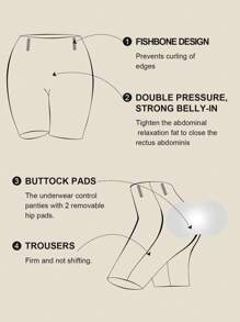 1pc Women Slimming Waist Seamless Butt Lift Shapewear Padded Dress Enhancer Body Shaper, Christmas Dress Undergarment Tummy Control Flat Belly Sheath Pants Underwear Shorts Lingerie Briefs Waist Trainer Buttocks Padding Fake Pad Hip Shaper - Apricot - View 10