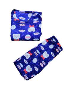 pijama polar peluche dama calientita conjunto 2 píezas playera y pantalon para otoño invierno - Azul Marino - Ver 3