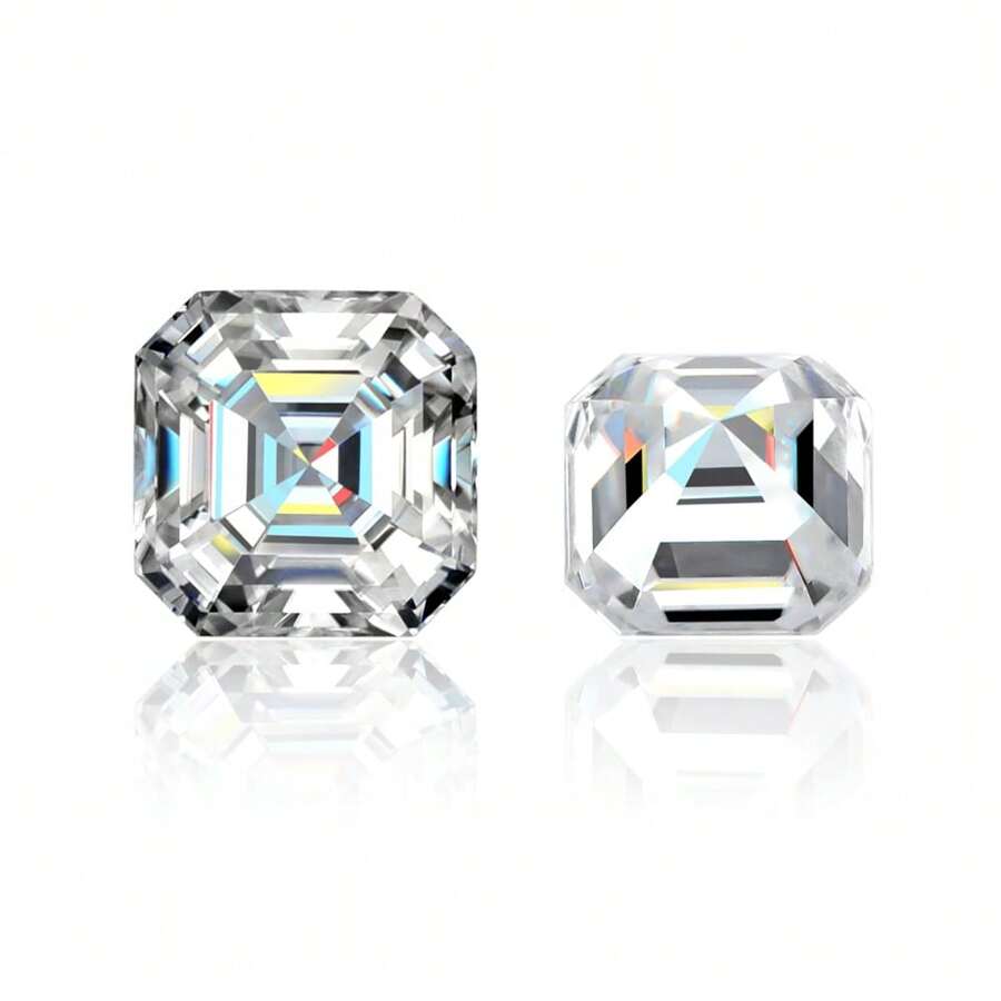 1pc 100% Pure Moissanite, White D Color, Asscher Cut, VVS1 Clarity, With GRA Certificate