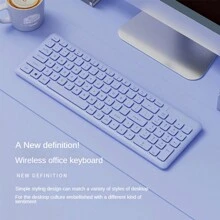 Women's Office Wireless Keyboard Mute Computer Highly Attractive Purple Portable Small Laptop External Keyboard And Mouse Set - 2.4G Wireless Single Keyboard - View 7