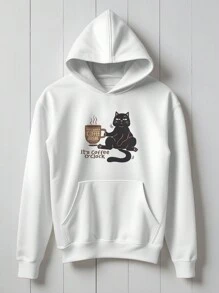 Angry Cat Sweatshirt Blouse Coffee Kitten Caffeine  1995 Flow Fx - White - View 1