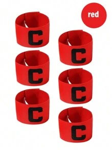 6 piezas brazaletes elásticos de capitán de fútbol con diseño anti-caída