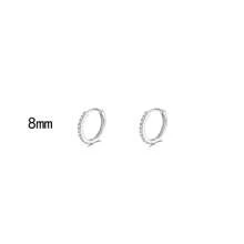 2Pcs/Set 6mm/8mm/10mm/12mm/14mm/16mm Round Zirconia Circle Stainless Steel Small Hoop Earrings For Women Men Cartilage Ear Piercing Jewelry Pendents - Silver - View 14