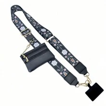 Correa para teléfono con cartera cruzada 2024 nueva con clip y sin manos, correa para teléfono con bolsillo con cremallera, correa cruzada para teléfono con bolsillo con cremallera para la cartera, correa para teléfono ajustable cruzada para bolsa de viaje, bolsa de maquillaje, bolsa de cosméticos, organizador de vacaciones, organizador de maquillaje de gran capacidad, estuche de maquillaje, para lápiz labial, brochas, cuidado de la piel, teléfono móvil, monedas, artículos pequeños, para el hogar, regalo, vacaciones y festival de Halloween Navidad de uso multifuncional, vibraciones bohemias