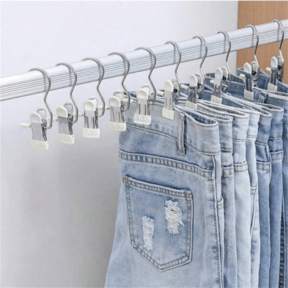 5pcs/10pcs Portable Hanger, Stainless Steel Clothespin, Closet Organizer Hanger, Suitable For Balcony, Outdoor, Closet Organizer Decor, Room Decor, Decorations, Decorations, Decor, Storage, Organizer Dress Pants Shoes Jeans Boots Skirt,Spring,Minimalist,Summer Tops