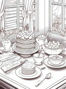 1 件下午茶涂色书原装升级纸加厚 22 页涂色书节日生日圣诞节新年派对礼物缓解压力消磨时间涂鸦绘画绘画艺术书也适用于养老院、返校、学校用品 - 1099 25x17cm single printing 22apges - 查看 7