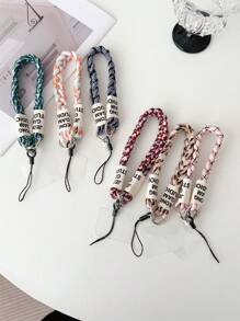 1pc Handmade Woven Lanyard For Phone, Bag, Camera Gifts For Mother, Family, Friends, Birthday, Holiday Phone Charm, Phone Chain - Multicolor - View 2