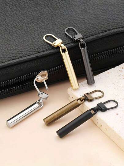 5Pcs Removable Replacement Metal Zipper Heads Repair Kit,Universal Detachable Zipper Sliders With Hook Ring,Easy Install For Clothing,Bag,DIY Projects