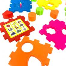 Colorful Double Plastic Interlocking Cube Toy Cubes Kids Educational Pedagogical Clock - Nhiều màu - Xem 8