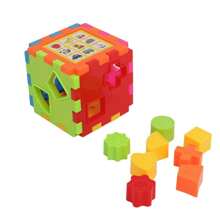 Colorful Double Plastic Interlocking Cube Toy Cubes Kids Educational Pedagogical Clock - Nhiều màu - Xem 2