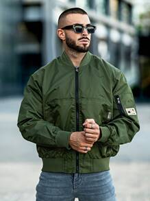 GINGTTO 男士夹克 冬季休闲绗缝夹克 保暖防风棉袄 拉链外套