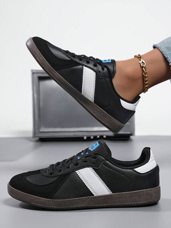 New High-Quality Fashion Casual Retro Sports Sneakers, Bicolor Luxury Flat Shoes Suitable For Students And Couples