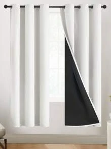 Estelar Textiler 1 件装白色遮光窗帘全房间遮光窗帘适用于卧室客厅遮光窗帘适用于客厅 - 白色 - 查看 23