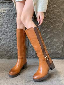 2025 Four Seasons Women's Knee-High Boots Back To School Season Date - Camel - View 2