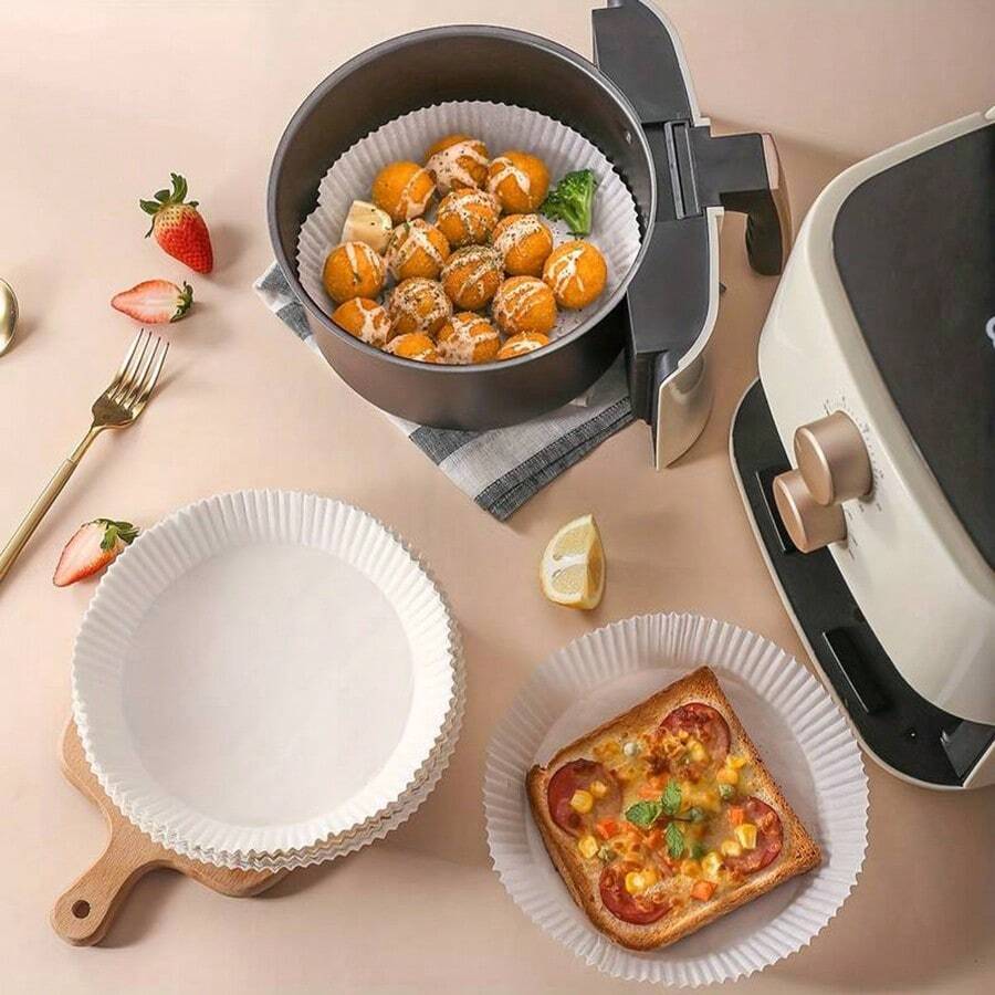 50pcs, Disposable Air Fryer Liners , Airfryer Liners, Natural NonStick