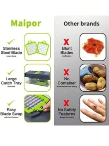 14/16 Pieces/Set, Vegetable Chopper, Multifunctional Fruit Slicer, Easy To Use, Replaceable Various Blades Manual Food Grater, Vegetable/Slicer, Cutter With Container, Onion Chopper, Home Potato Chopper, Kitchen Supplies, Kitchen Gadgets, Dormitory Necessities, Kitchen Food Chopper Salad