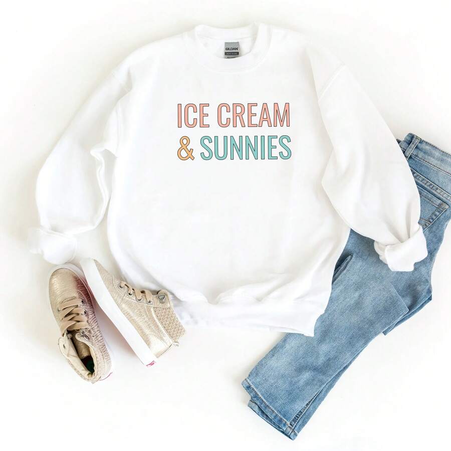 Ice Cream And Sunnies | Youth Sweatshirt - White - View 1