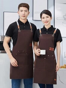 1pc Waterproof Apron, Catering Milk Tea Shop Apron, Barista Apron, Multi-Purpose Cleaning Anti-Fouling Apron, Chef Apron, Suitable For Home Cleaning, Kitchen, Restaurant
