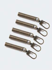 5个可拆卸金属拉链头，耐用拉链头替换件，时尚设计，金属拉链头维修套装，通用可拆卸拉链头替换件，带钩环，拉链头 - 易于安装，适用于夹克、服装、包袋、行李箱、S、背包和DIY项目 - 耐用，替换拉链头