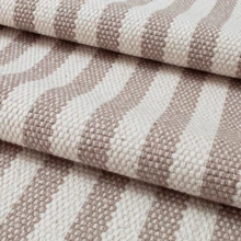 Beige Striped Kitchen Rug Kit 2 Pieces 100% Cotton Non-Slip Runner 1.30m X 45cm Doormat 65cm X 45cm - Màu be - Xem 5