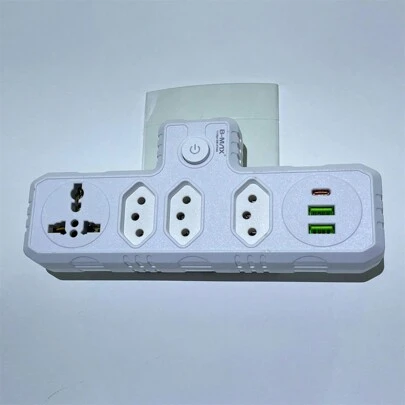 Multiplicador de tomadas Bivolt Adaptador de Tomadas 4 pinos ou 3 pinos branco
