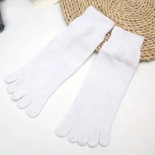5Pairs Men's Casual Plain Color Five-Finger Socks, Breathable Comfy Split Toe Socks, Men's Socks For All Seasons - Multicolor - View 9