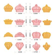 Crown Cookie Cutter-8 Pieces Plastic Prince King Queen Princess Cutters Fondant Crown Shaped Biscuit Cutter Set - Crown Beach 8-pack - View 8