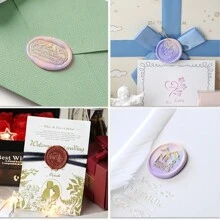 1 PC Personalized Wax Sealing Stamp With Wooden Handle Custom Your Design/Your LOGO/Your Name Back To School,Back To School,School Supplies - Multicolor - View 11