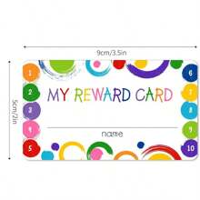 50pcs Reward Punch Cards - Ideal For Classroom, Home Behavior Motivation And Business Loyalty Programs, 3.5"X 2" Incentive Cards - Multicolor - View 6