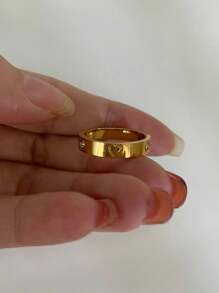Monlansher 1 pezzo Anello semplice ed elegante in acciaio inossidabile di moda per donne, ipoallergenico e resistente alla corrosione
