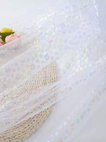1 bộ váy công chúa bồng bềnh họa tiết hoa hướng dương bằng vải tuyn ánh kim và phụ kiện tóc - Bản giao hưởng hướng dương trắng - Xem 12