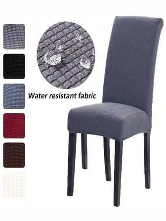 1pc High Stretch Plush Dining Chair Slipcover, Dinner Chair Protector Cover, Fashionable Small Checked Texture, Universal Size, Thick Polyester+Spandex Material, Dustproof, Scratch-Resistant, Anti-Cat Claw, Machine Washable, Stylish And Simple Chair Cover Suitable For Hotel, Restaurant, Conference Room, Office, Wedding, Birthday Party, Holiday Party, Outdoor Food Festival, Home And Hotel Decor