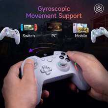 Tay cầm chơi game EasySMX X20 dành cho PC và đa nền tảng, với các nút bấm cơ học, cò bấm hiệu ứng Hall khóa kép, cần điều khiển hiệu ứng Hall có thể tháo rời hai giai đoạn, hai nút cò, 4 nút phía sau có thể lập trình, 3 chế độ kết nối (Bluetooth + Có dây + Bộ thu), đèn RGB, tốc độ phản hồi 1000Hz, pin 1000mAh, tương thích với PC/Android/IOS/NS/Máy tính bảng. - trắng - Xem 8
